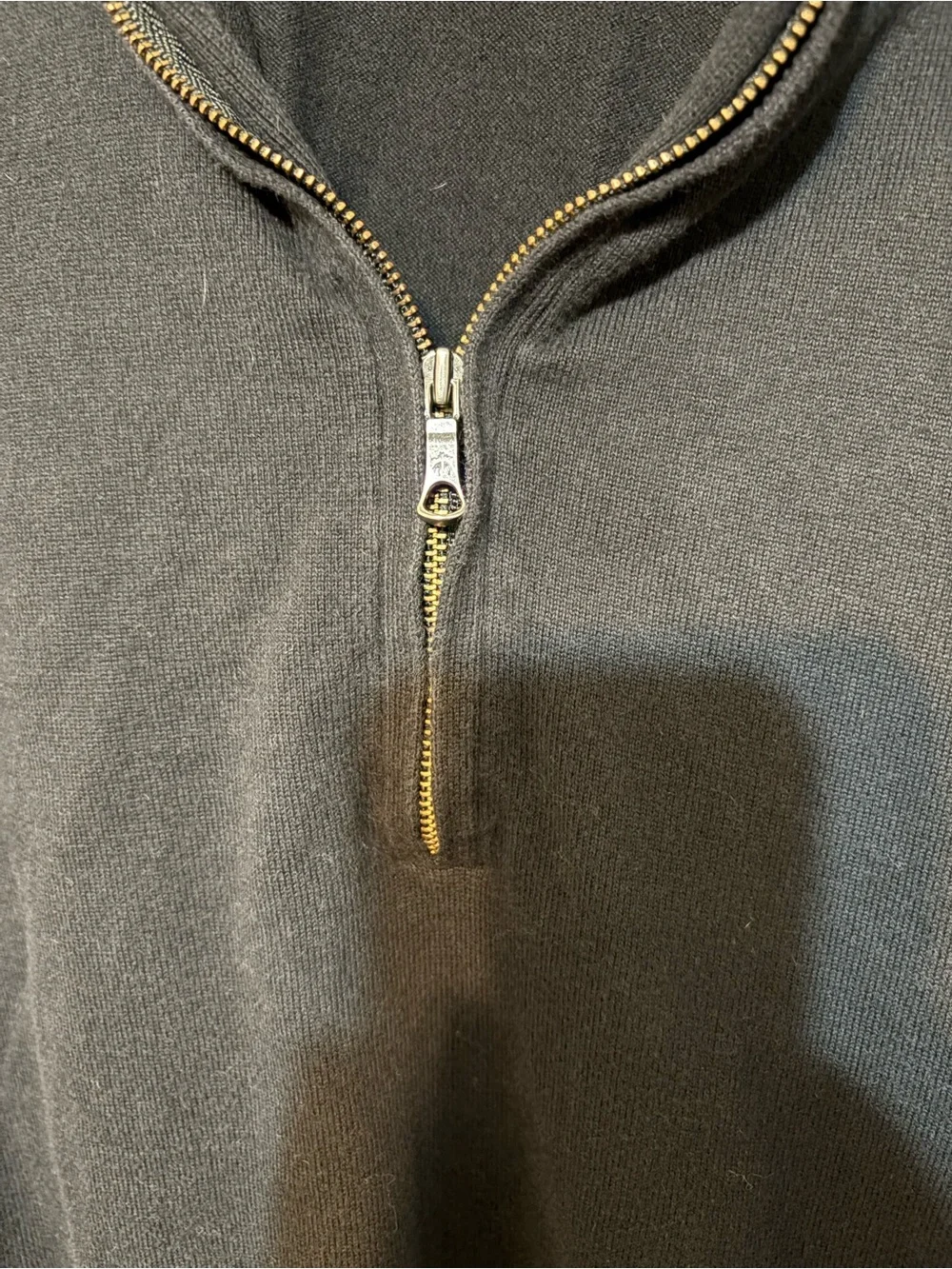 Brooks Brothers Merino Wool Black Quarter-Zip Men's Sweater
